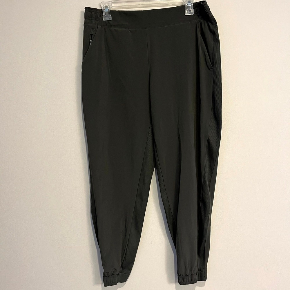 Athleta Pants Brooklyn Joggers Olive Green Athleisure Travel Casual Womens 14